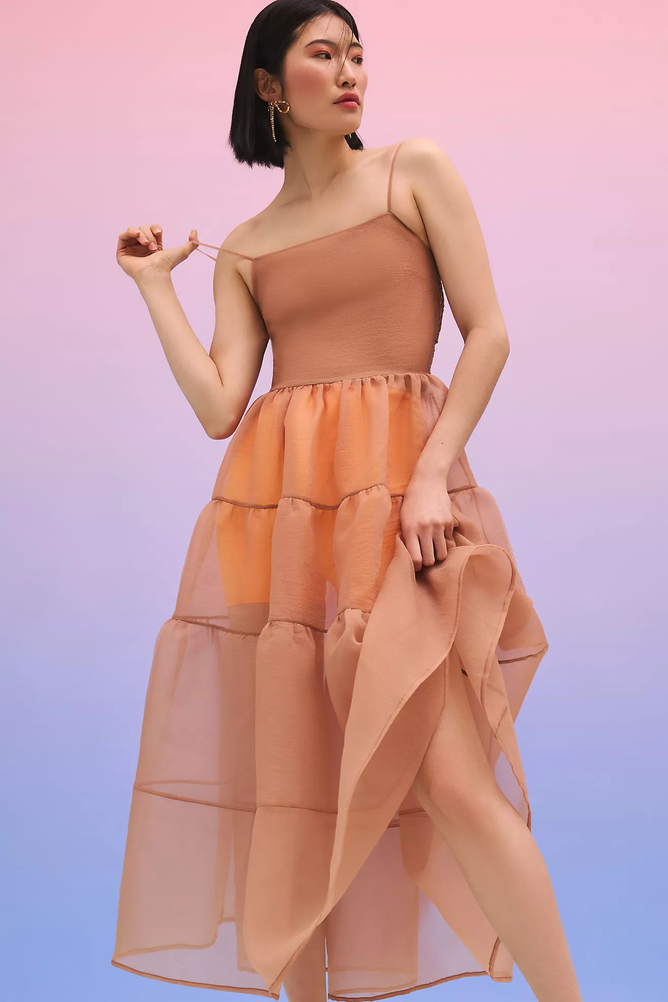 OhSevenDays Tiered Sheer Midi Dress | Anthropologie (US)