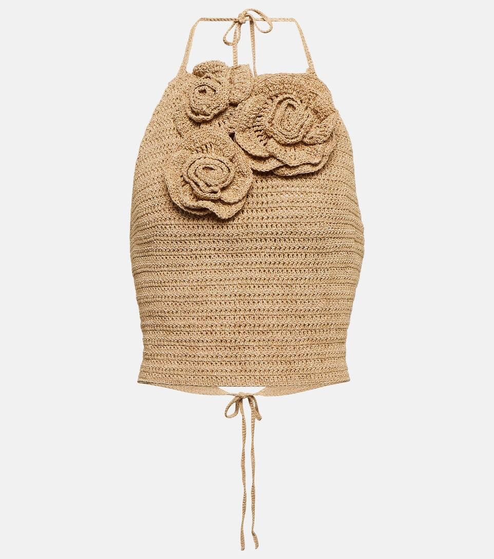 Crochet cropped halter top | Mytheresa (INTL)