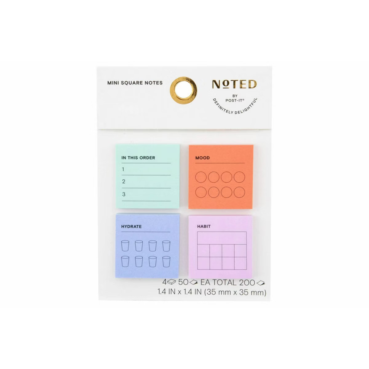 Noted by Post-it, Mini To-Do Notes, Mint, Orange, Blue and Purple Sticky Notes: 200 Sheets, 1.4x1... | Target