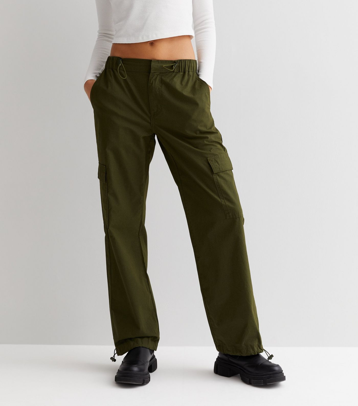 Khaki Parachute Cargo Trousers | New Look | New Look (UK)