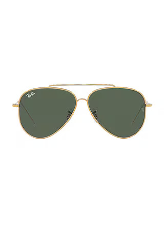 Ray-Ban Reverse Aviator in Arista & Dark Green from Revolve.com | Revolve Clothing (Global)