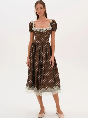 Ines Midi Dress — Chocolate | For Love & Lemons