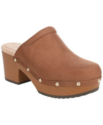 Dr. Scholl's Women's Classic Joy Slip-On Mule Clogs - Honey Brown Microsuede | Macy's