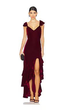 Tularosa Camille Velvet Gown in Deep Red from Revolve.com | Revolve Clothing (Global)