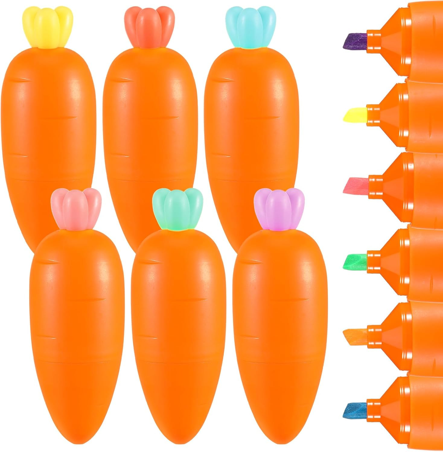 Gueevin 6 Pcs Easter Carrot Shaped Markers Cute Cartoon Carrot Highlighters Portable Mini Graffit... | Amazon (US)