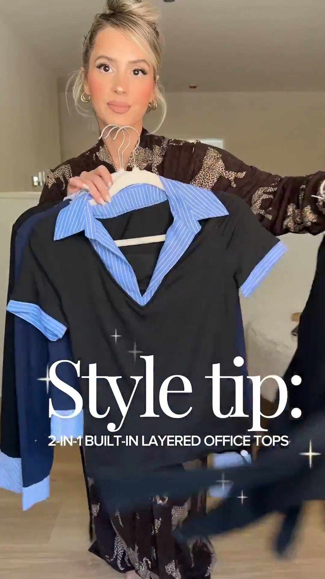 Style tip: 2 in 1 built-in layered OFFICE TOPS!! No bulk + no effort + matches literally any trouser in your closet!! 

Wearing small in tops 
Size small or size 4 in trousers
Tan trousers = small long thin (they run short)
Dark blue trousers: that color is out of stock now 😭 but the light blue are equally as good I promise!

#LTKootd #LTKWorkwear #LTKU