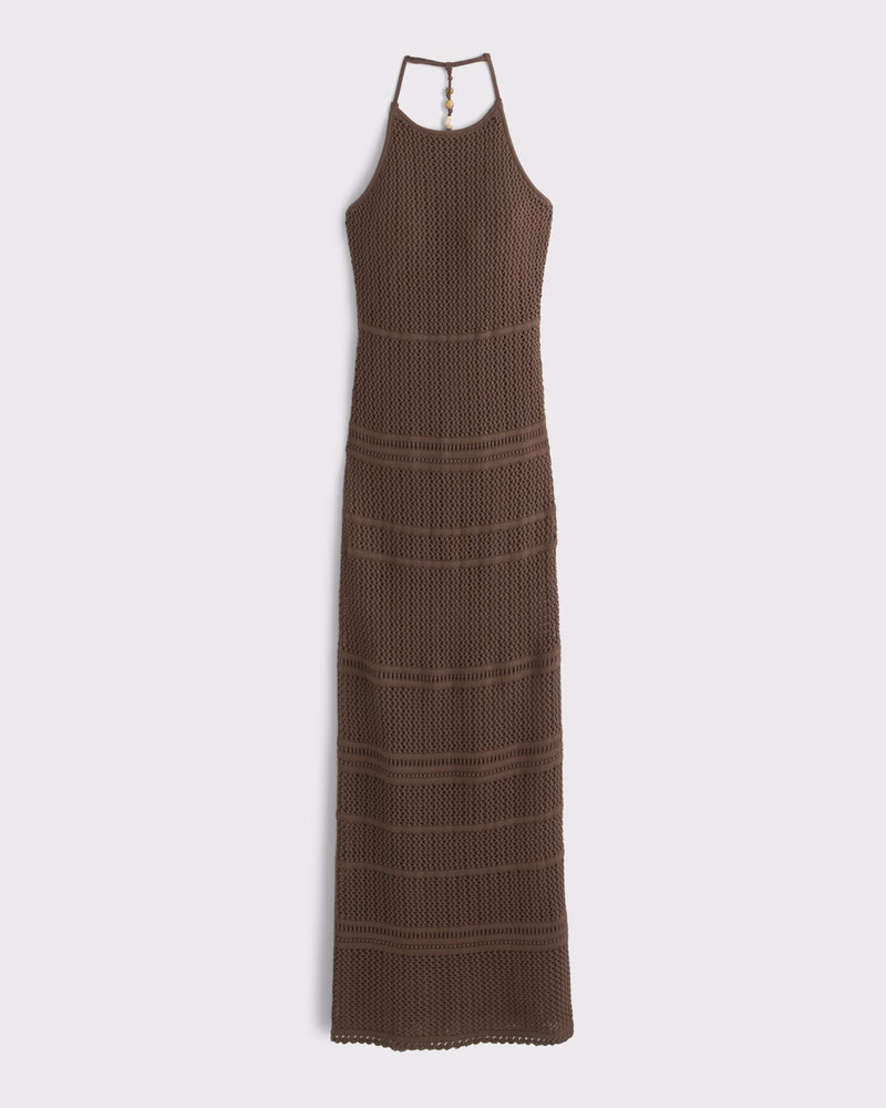 Women's Beaded Crochet-Style Maxi Dress | Women's | Abercrombie.com | Abercrombie & Fitch (US)