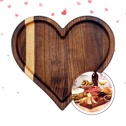 Heart Shaped Charcuterie Board - Heart Tray/Heart Cutting Board Walnut & Maple Hardwood - Heart Charcuterie Board - Serving Tray For Birthdays/a Romantic Gift | Amazon (US)