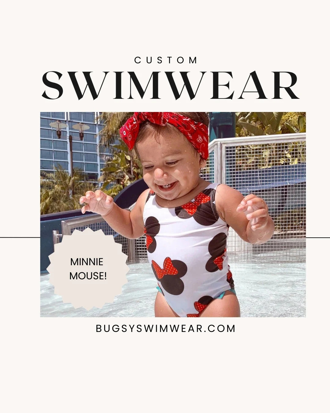 Baby / Girls Minnie Mouse Lace up Swimsuit - Etsy | Etsy (US)