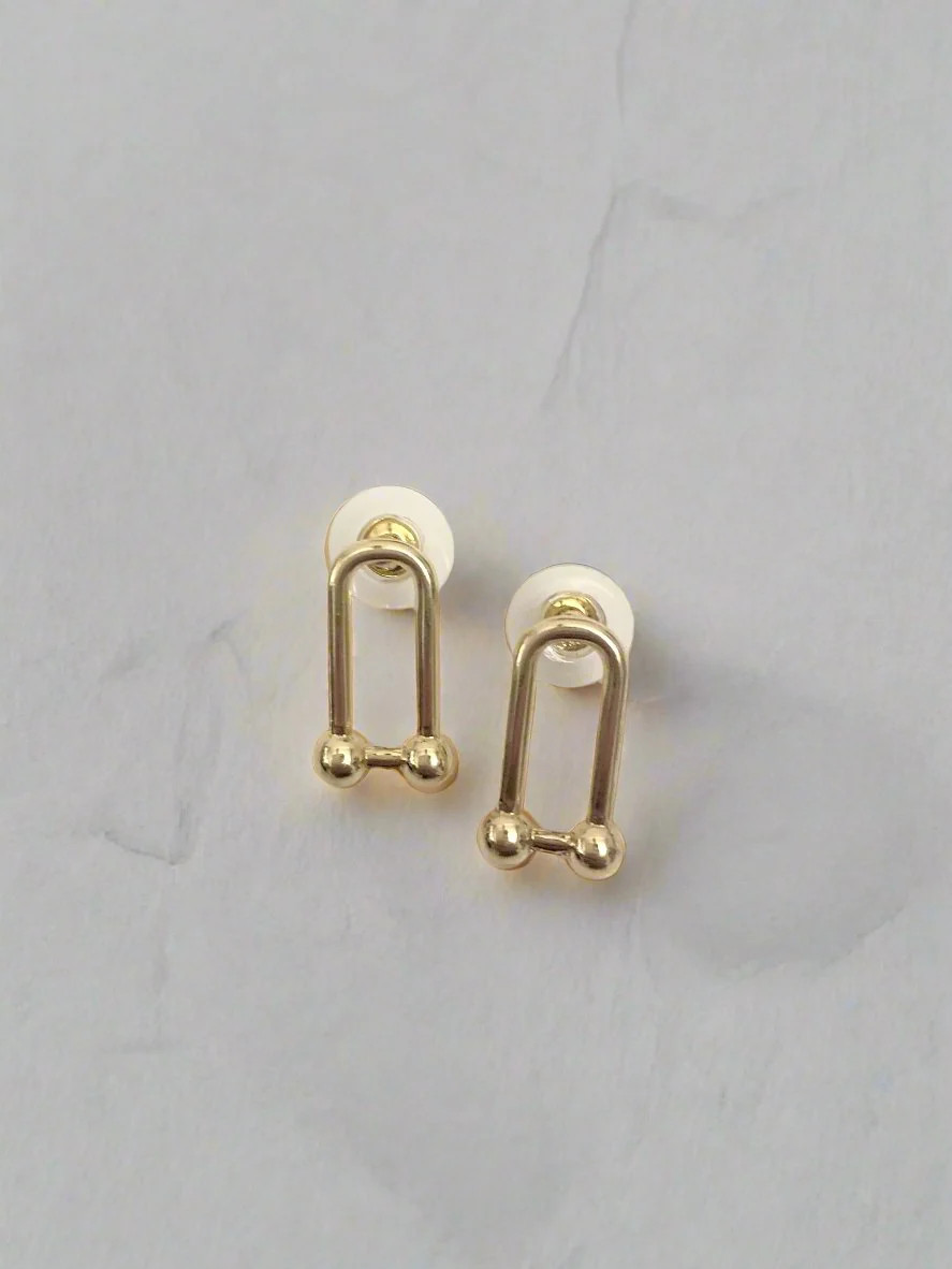Belle Curved Ball Drop Earrings - Gold | Benaar La