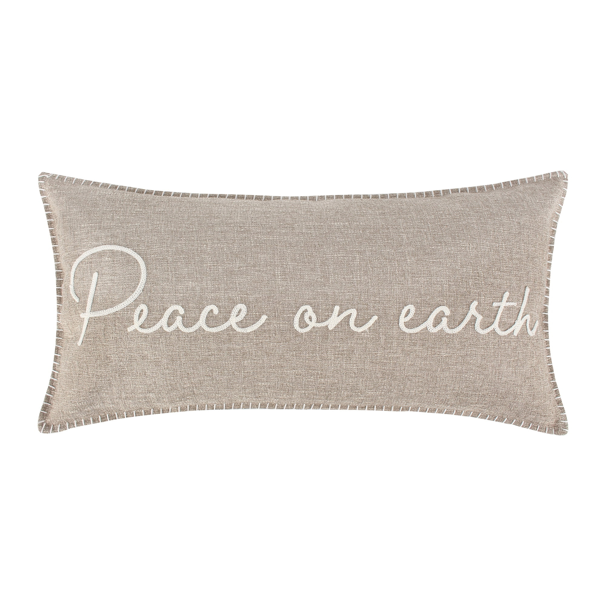 Levtex Home - Winterberry Forest - Decorative Pillow (12x24in.) - Peace on Earth - Taupe and Whit... | Walmart (US)