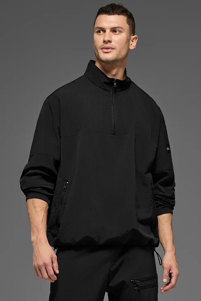 Light Weight Takeaway Track Pullover - Black | Alo Yoga (US)