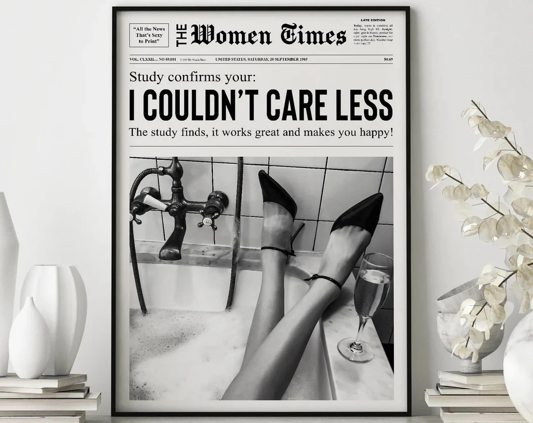 Trendy Art, Black and White Wall Art, Prints Newspaper News Prints, Retro Bar Cart Decor, Girly A... | Etsy (US)