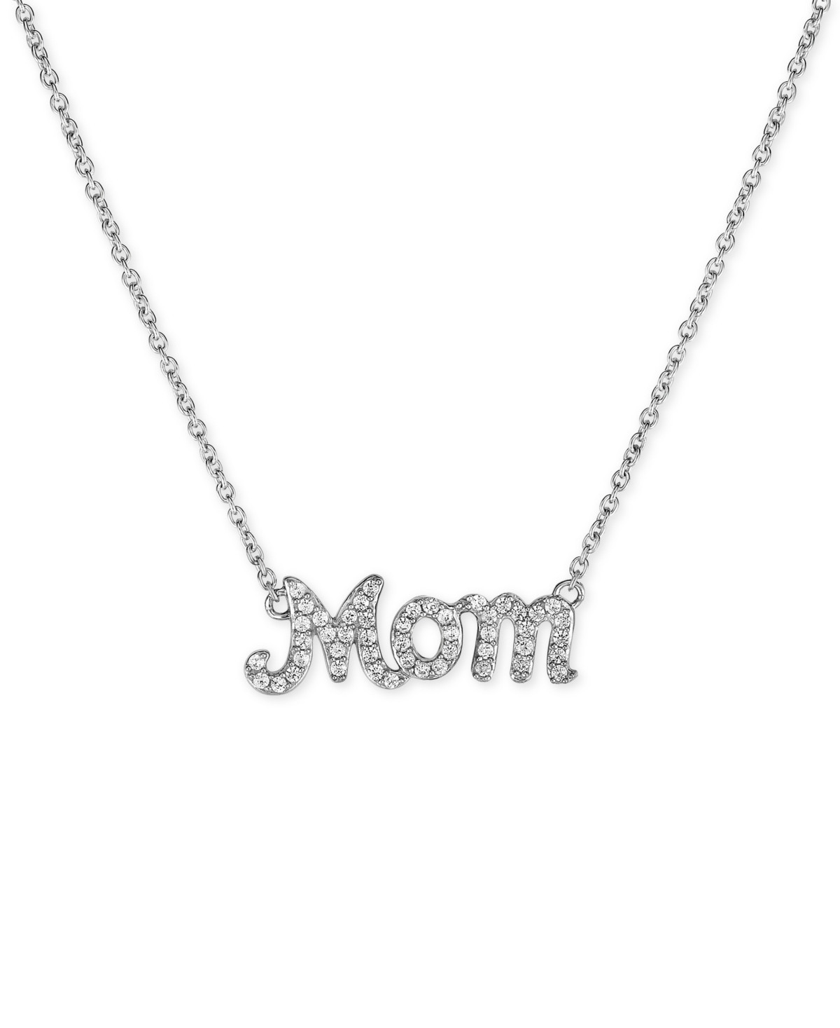 Diamond Mom Pendant Necklace (1/4 ct. t.w.) in Sterling Silver - Silver | Macy's