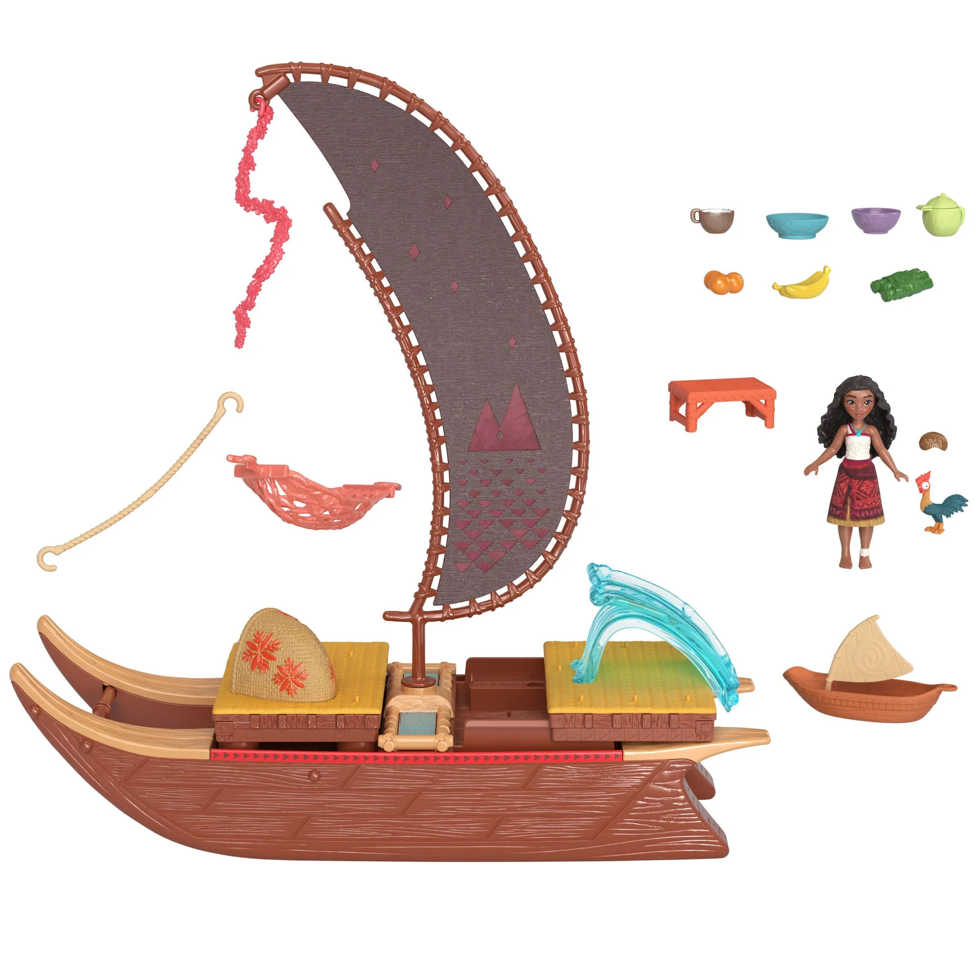 Disney Moana 2 Toys, Moana’s Adventure Canoe Playset with 1 Small Doll, 1 Canoe & 10 Accessorie... | Walmart (US)