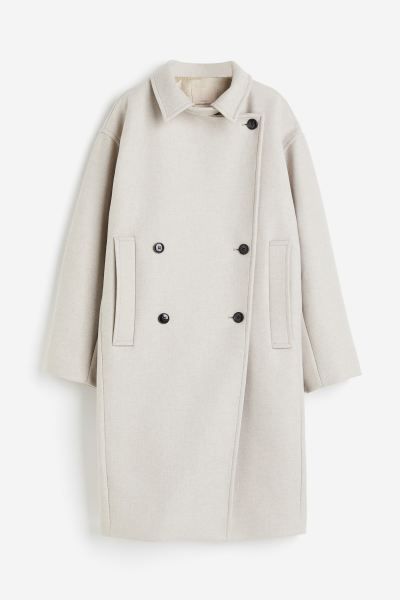 Wool-blend coat - Light beige - Ladies | H&M GB | H&M (UK, MY, IN, SG, PH, TW, HK)