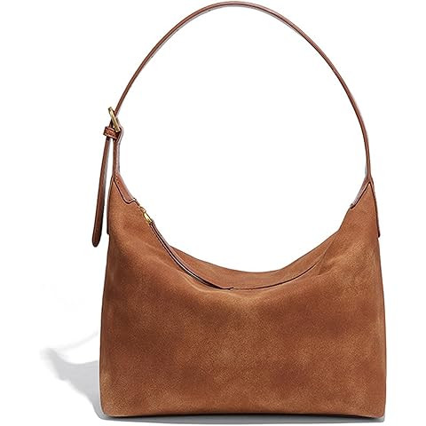 Women's Faux Suede Hobo Bag, Vintage Soft Slouchy Shoulder Purse, Suede Women Bag 10.6" x 3.9" x ... | Amazon (US)