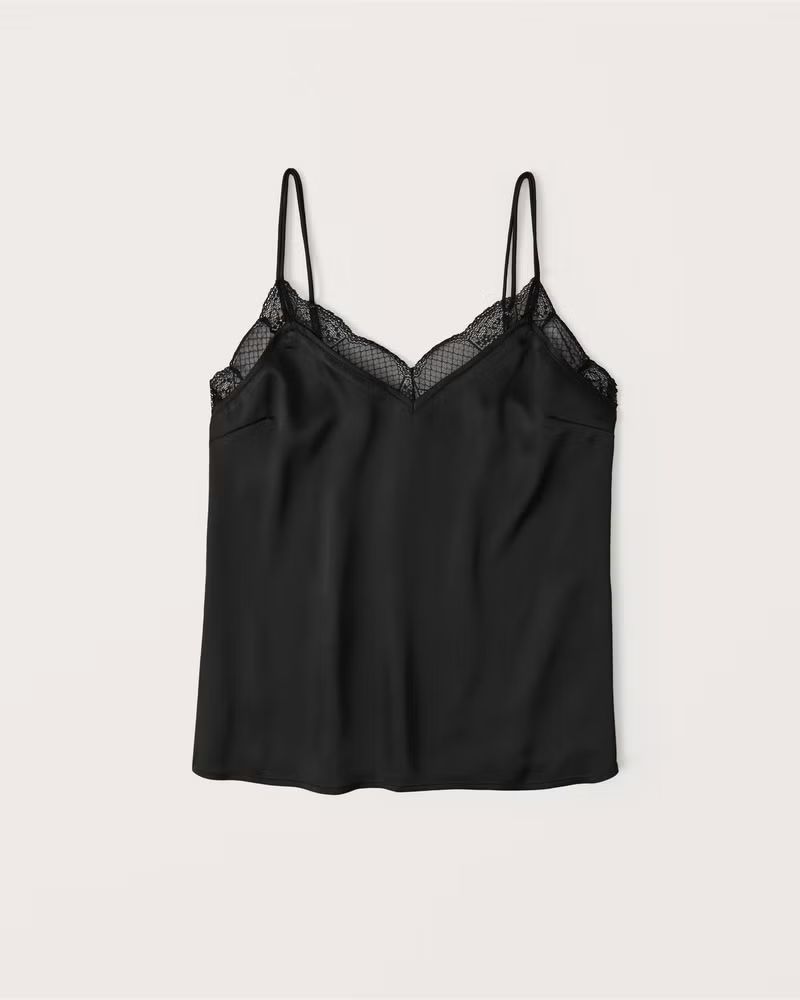 Double Strap Lace Trim Cami | Abercrombie & Fitch (US)