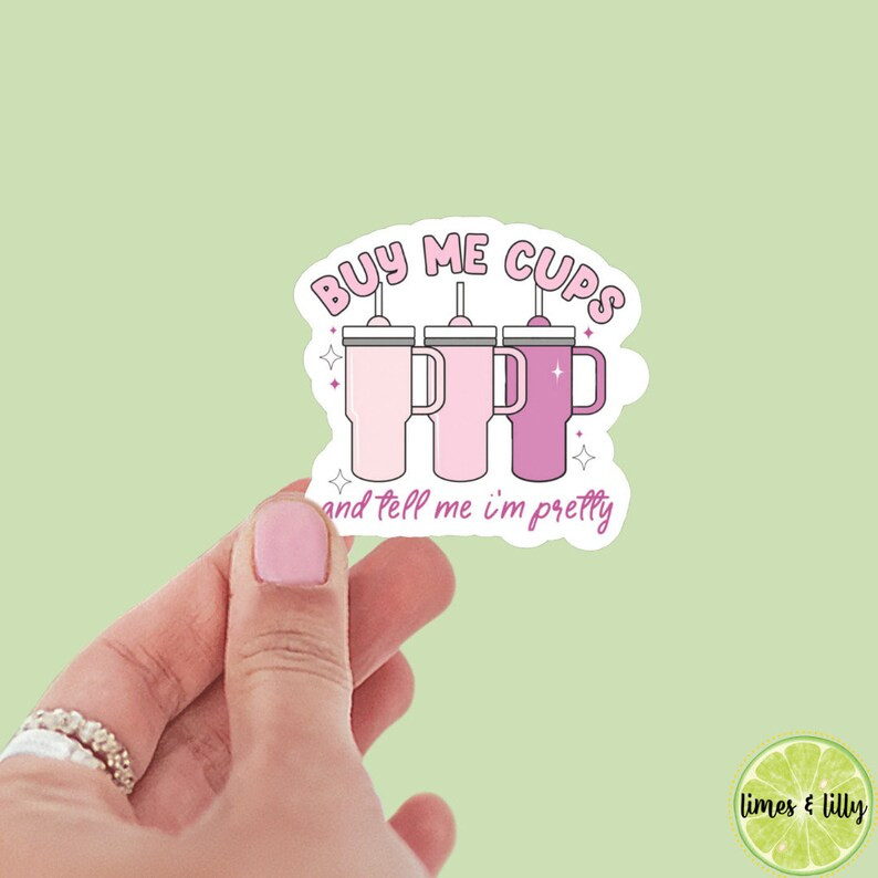 Buy Me Cups and Tell Me Im Pretty Sticker, Book Stickers, Kindle, Laptop, Waterproof, Spicy Roman... | Etsy (US)