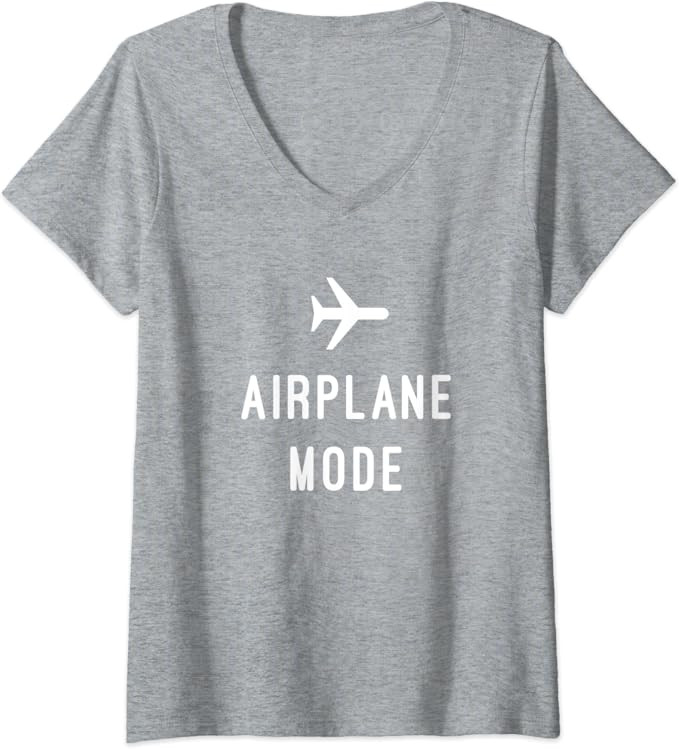 Amazon.com: Womens Airplane Mode V-Neck T-Shirt : Clothing, Shoes & Jewelry | Amazon (US)