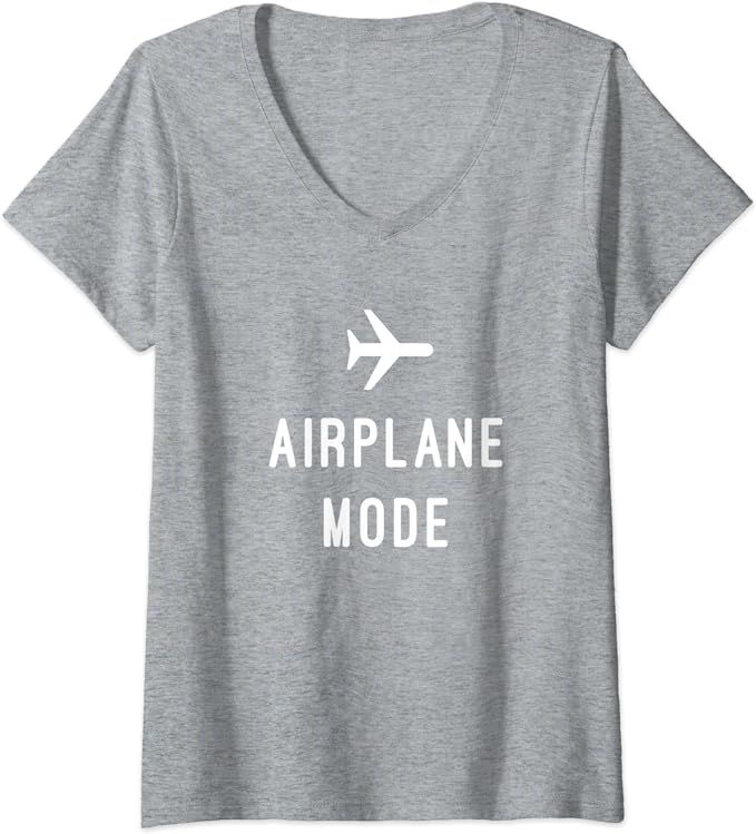Amazon.com: Womens Airplane Mode V-Neck T-Shirt : Clothing, Shoes & Jewelry | Amazon (US)