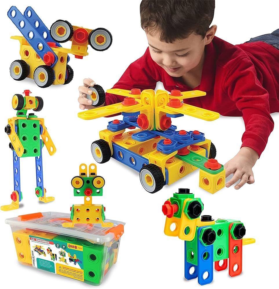 ETI Toys STEM Learning Original Educational Construction Engineering Building Blocks Set for 3, 4 and 5+ Year Old Boys & Girls | Creative Fun Building Toys for Kids Kit, STEM Toys Gift (172 PCS) | Amazon (US)