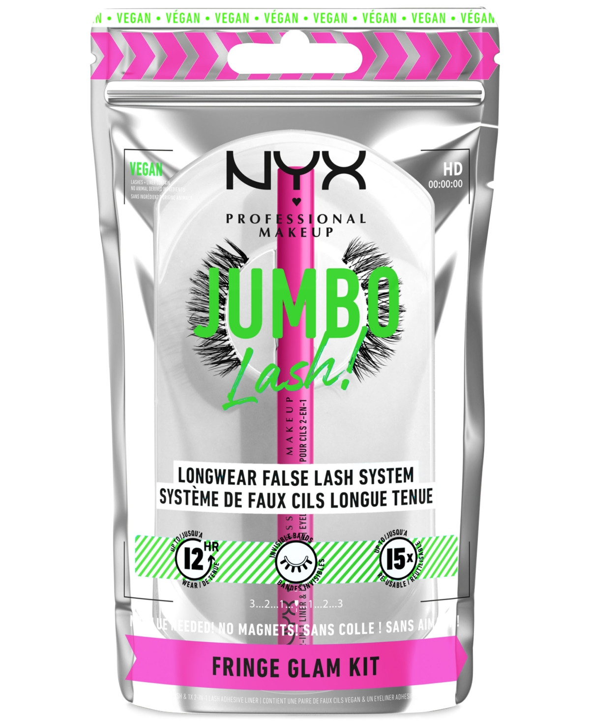 Nyx Professional Makeup Jumbo Lash! Longwear False Lash System - Fringe Glam Kit | Macy's