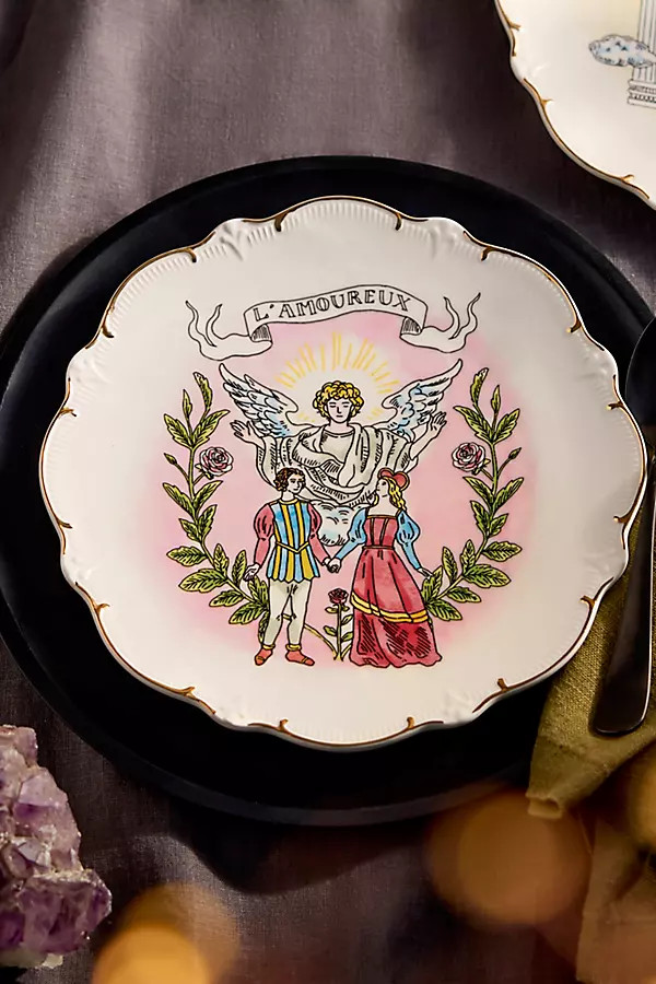Tarot Stoneware Plate, L’Amoureux | Terrain