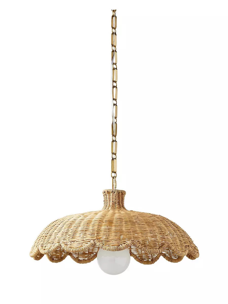 Scallop Rattan Pendant | Serena and Lily