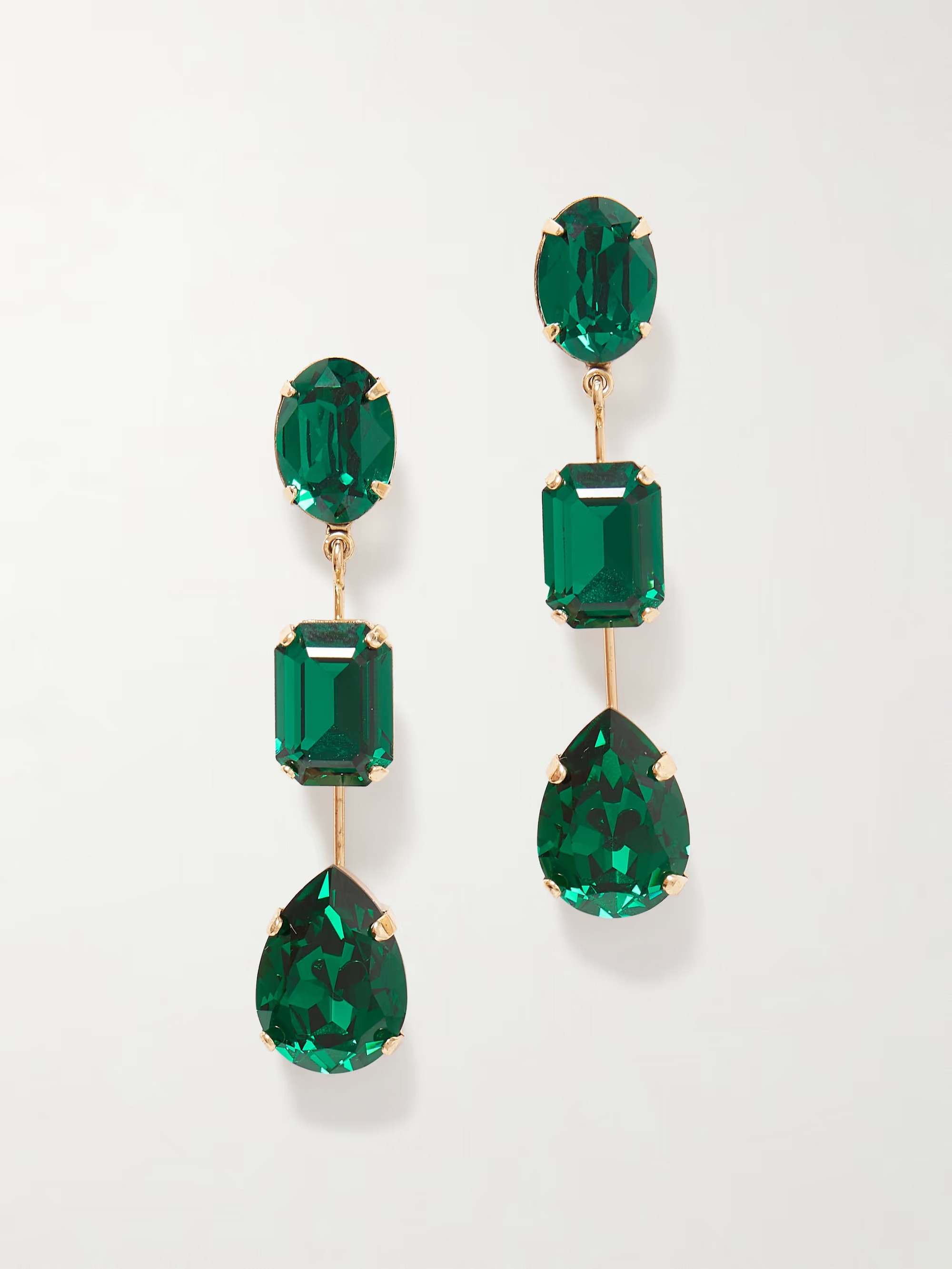 Allanah gold-plated crystal earrings - green - One Size | NET-A-PORTER (US)