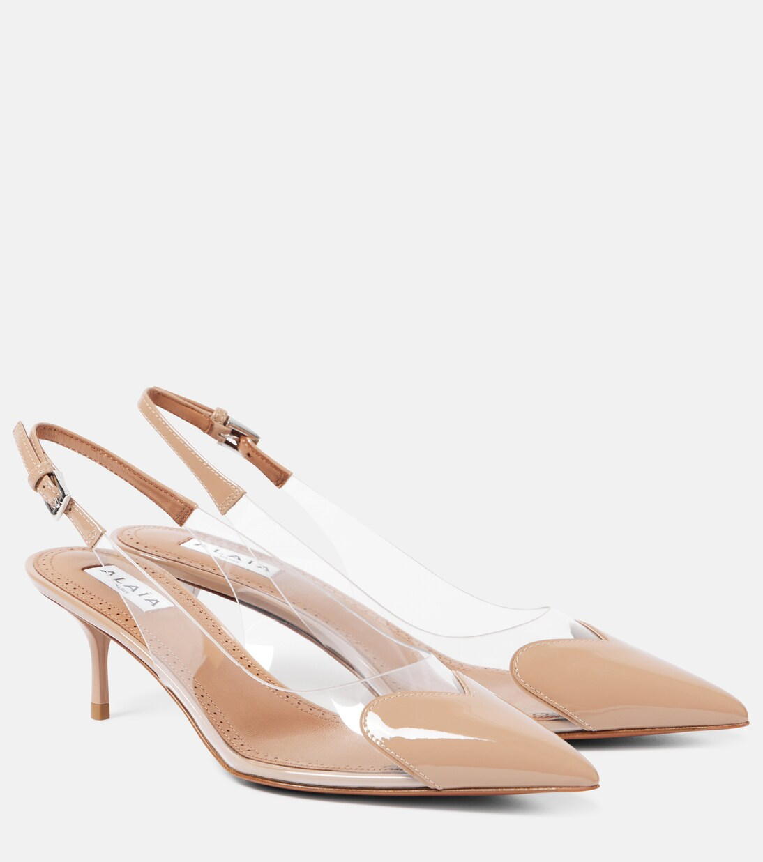 Le Cœur patent leather and PU slingback pumps | Mytheresa (UK)