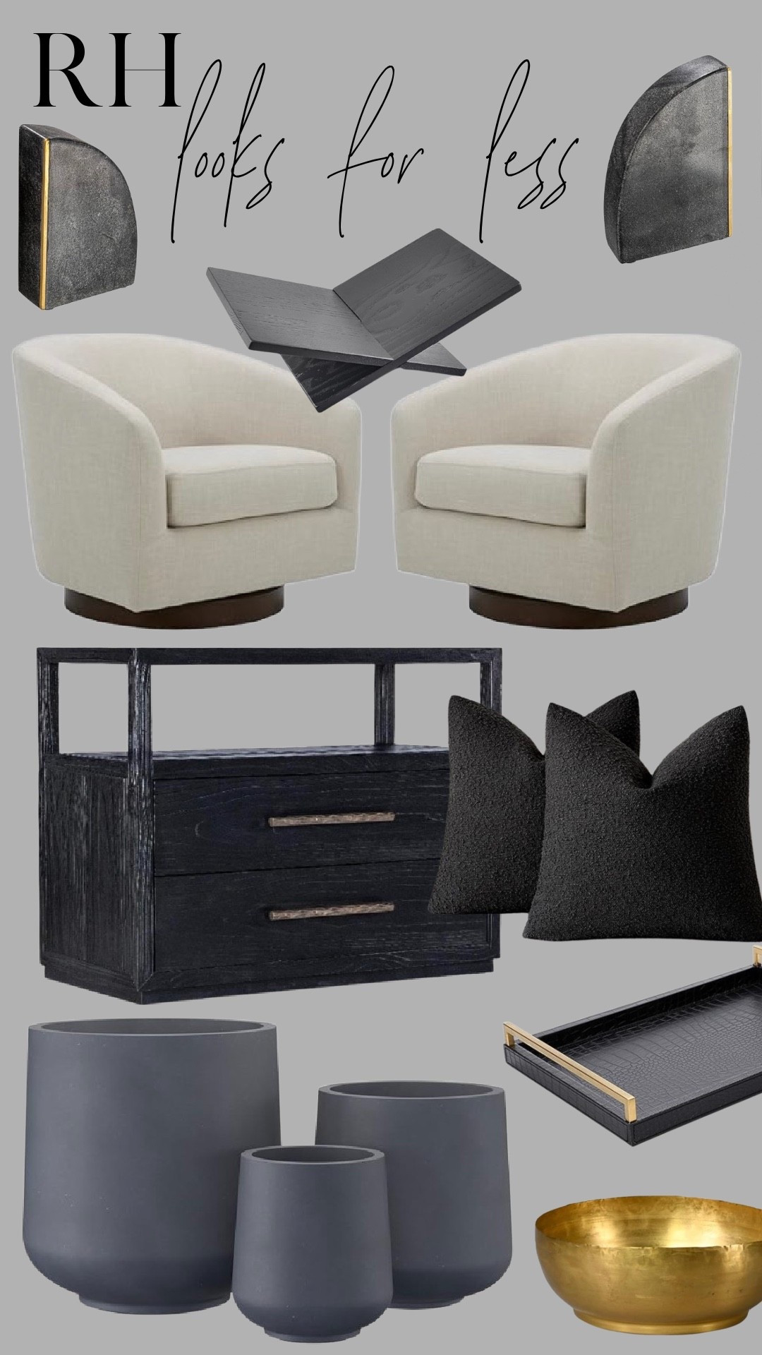 High-end RH style without the splurge.
Shop these chic swivel chairs, sculptural tables, modern planters, luxe pillows, and brass accents—all for less.

#rhlookforless #neutralmodernhome #budgetfriendlydecor #restorationhardwaredupes #elevatedhomestyle #cozyneutralstyle

#LTKFindsUnder100 #LTKHome #LTKSaleAlert