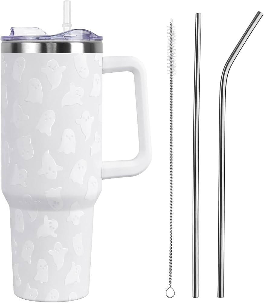 Goth Tumbler with Lid and Straw 40oz,5D Gothic Cute Ghosts Vacuum Insulated Leak Proof Tumbler,Sp... | Amazon (US)