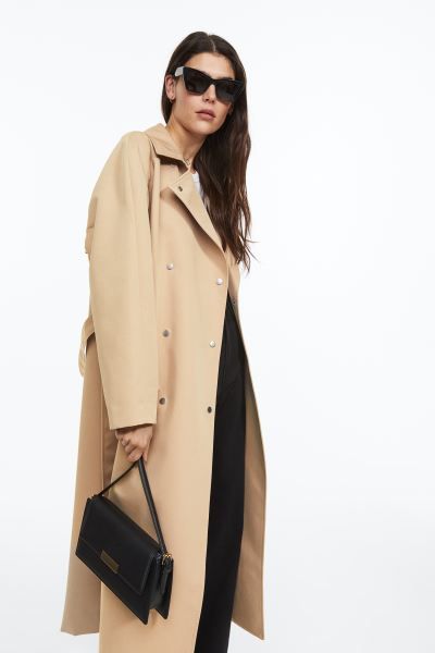 Windproof double-breasted trenchcoat | H&M (UK, MY, IN, SG, PH, TW, HK)
