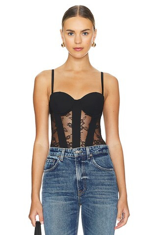 fleur du mal Cupped Bodysuit in Black from Revolve.com | Revolve Clothing (Global)