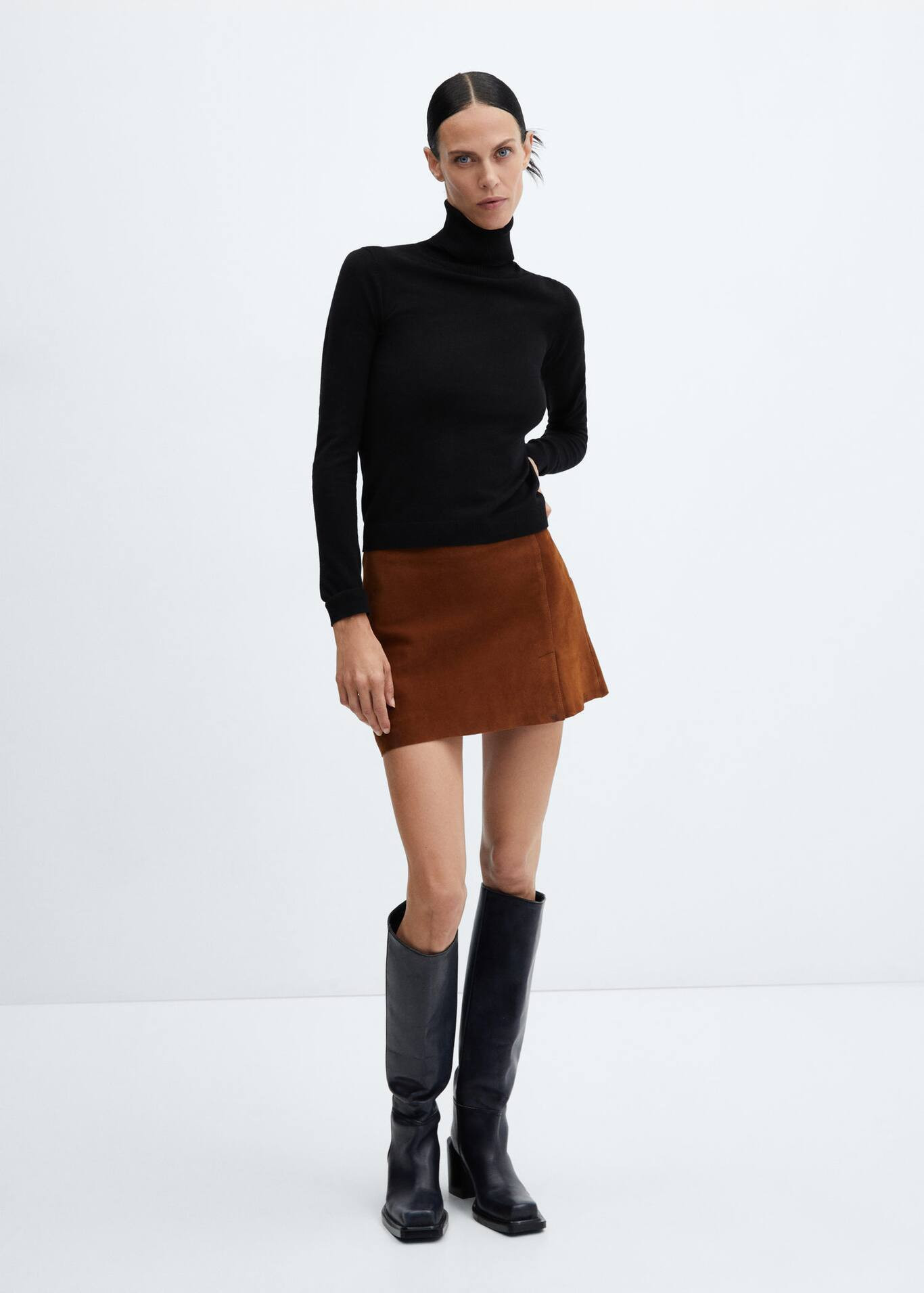 Fine-knit turtleneck sweater | MANGO (US)