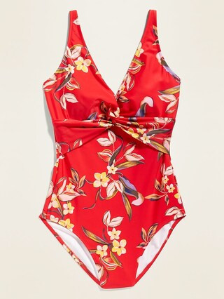 Twist-Front One-Piece Swimsuit for Women | Old Navy (US)