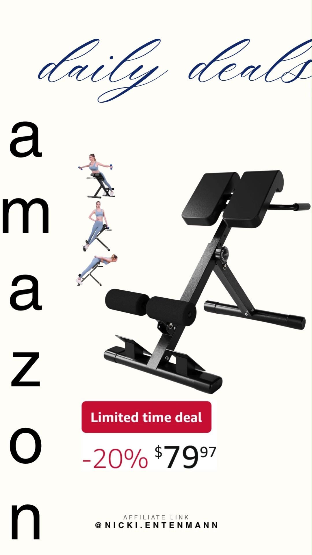 Strength meets support with Roman Chair Adjustable Hyperextension Bench crafted for core and back training. Perfect for home gyms, it blends durability, versatility, and confidence seamlessly. #romanchair #hyperextensionbench #homegym #fitnessgear #strengthtraining #coreworkout #gymessentials #exerciseequipment #amazonfinds #shoppingdeal 🏋️‍♂️🔥💪 

 #LTKActive #LTKHome #LTKSaleAlert