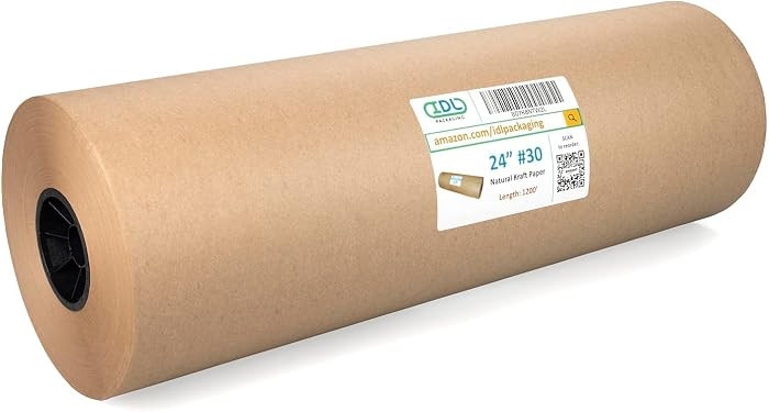 IDL Packaging 24" x 14400" (1200 feet) - USA-Made Large Brown Kraft Paper Roll - 30lb Thickness -... | Amazon (US)