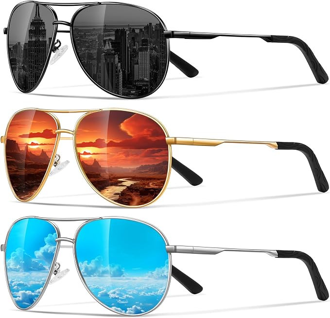 Eiuizah Polarized Aviator Sunglasses for Men Women UV400 Driving Shades | Amazon (US)