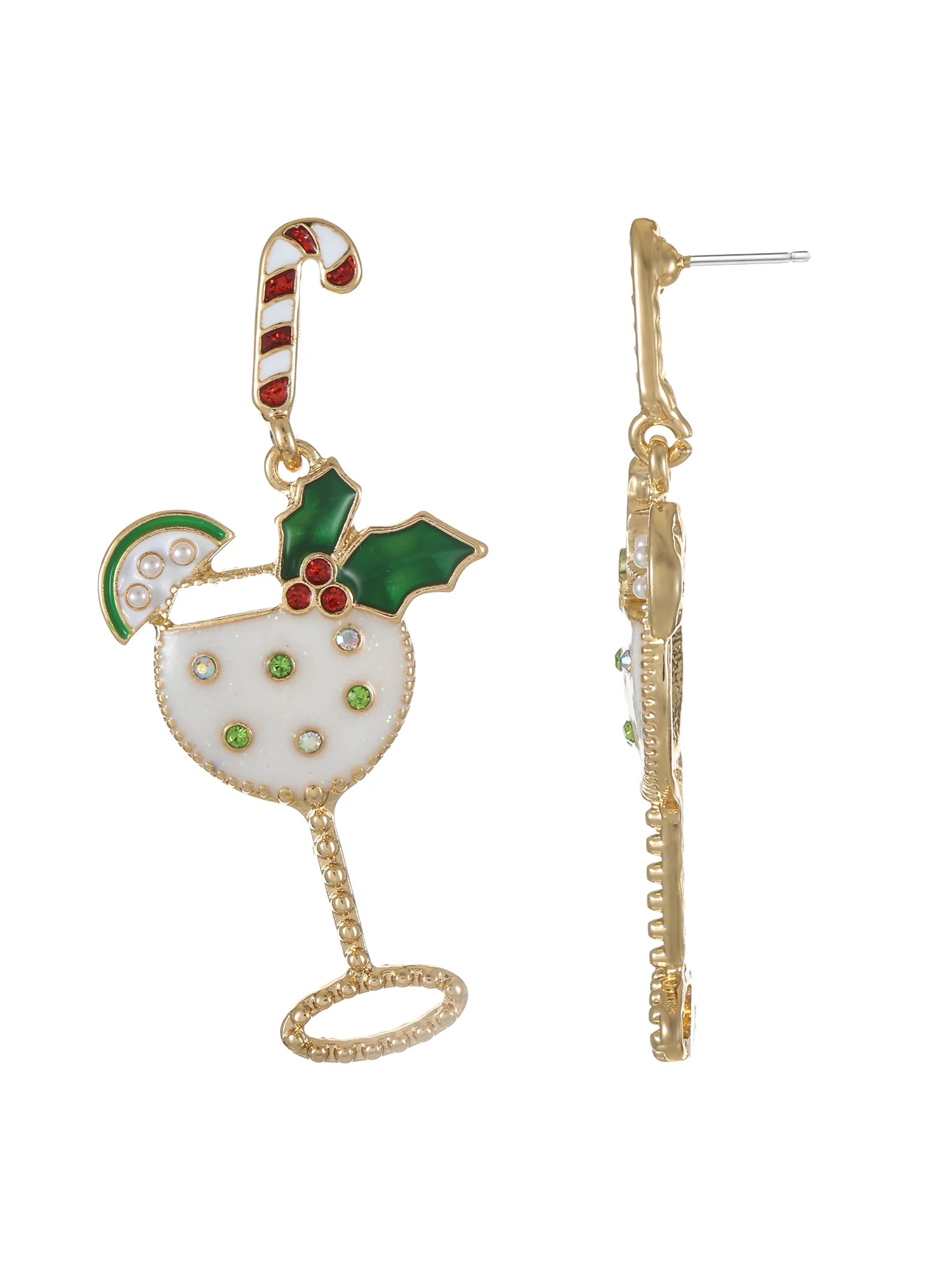 Holiday Time Candy Cane Drink Earring, 1 Pair | Walmart (US)