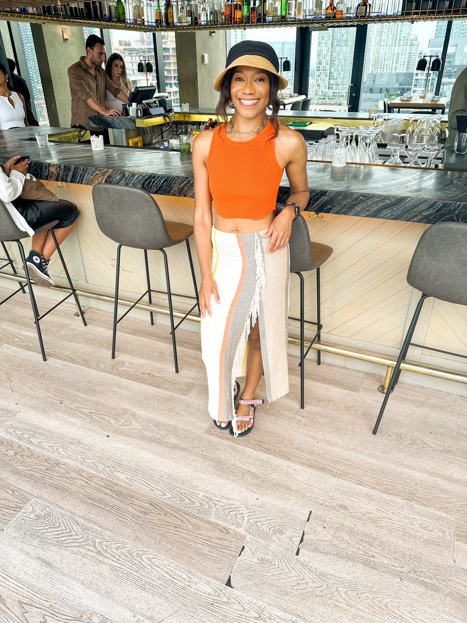 With the summer raging these days (not complaining b/c I love it) I always try to wear a sun visor or hat. This is a cute resort wear outfit - midi skirt and tank top with my trusty tea sandals which are super comfortable. 


Resort look, holiday outfit, vacation outfit, summer outfit, midi skirt, orange tank top, tea sandals, casual summer outfitt

#LTKStyleTip #LTKTravel #LTKSeasonal