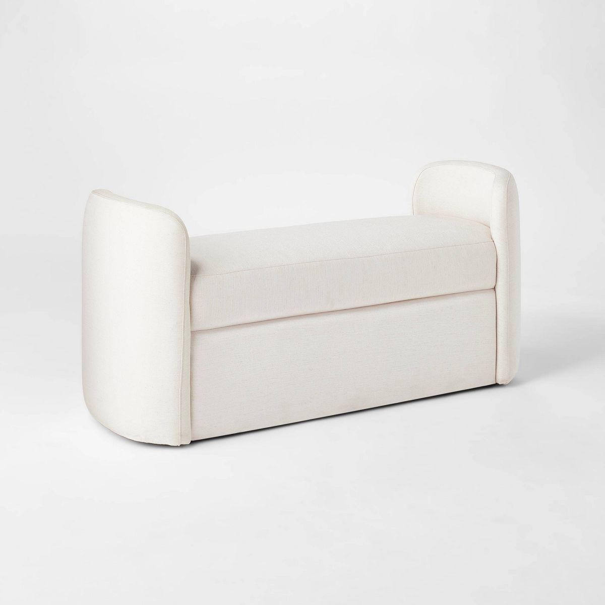 Springdell Rounded Bench Off-White Linen - Threshold™ designed with Studio McGee | Target