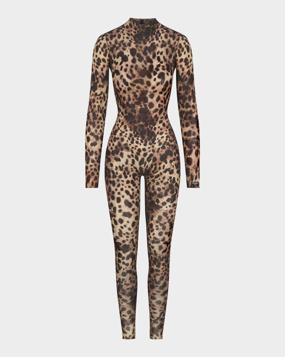 Dolce&Gabbana x SKIMS Milky Sheer Turtleneck Catsuit | Neiman Marcus