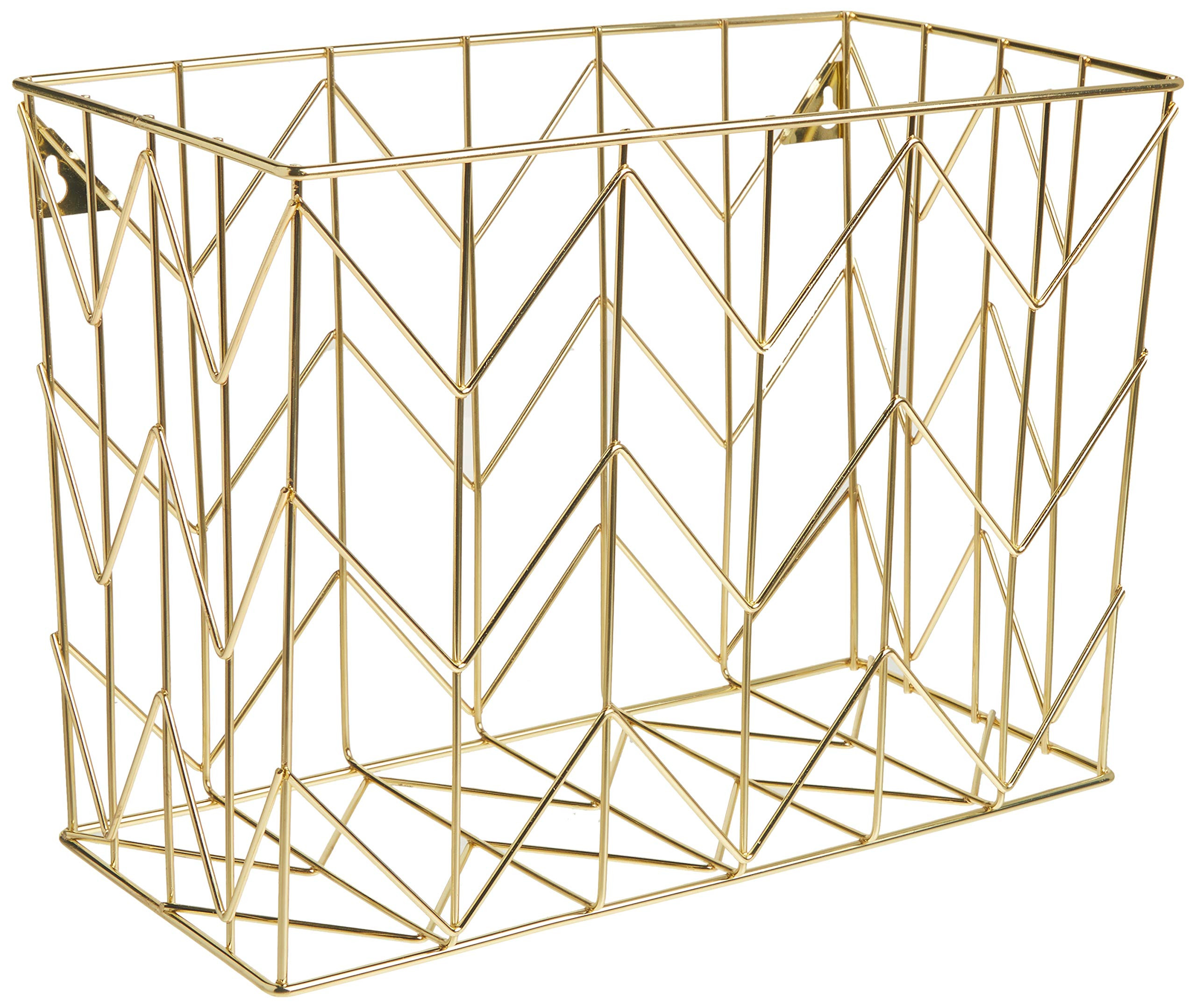 U Brands Hanging File Desk Organizer, Wire Metal, Gold - 894U02-06 | Amazon (US)
