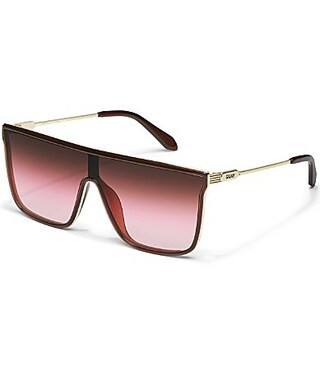 QUAY Unisex Nightfall Remixed Shield Sunglasses - Dark Chocolate/Rouge Glow | Dillard's