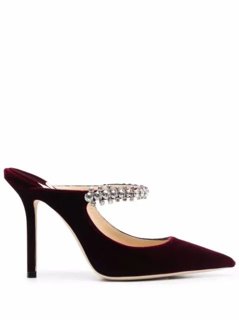 crystal-embellished pointed-toe mules | Farfetch (US)
