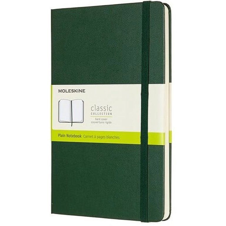 Moleskine Notebook, Large, Plain, Myrtle Green, Hard (5 x 8.25) (Books) | Walmart (US)