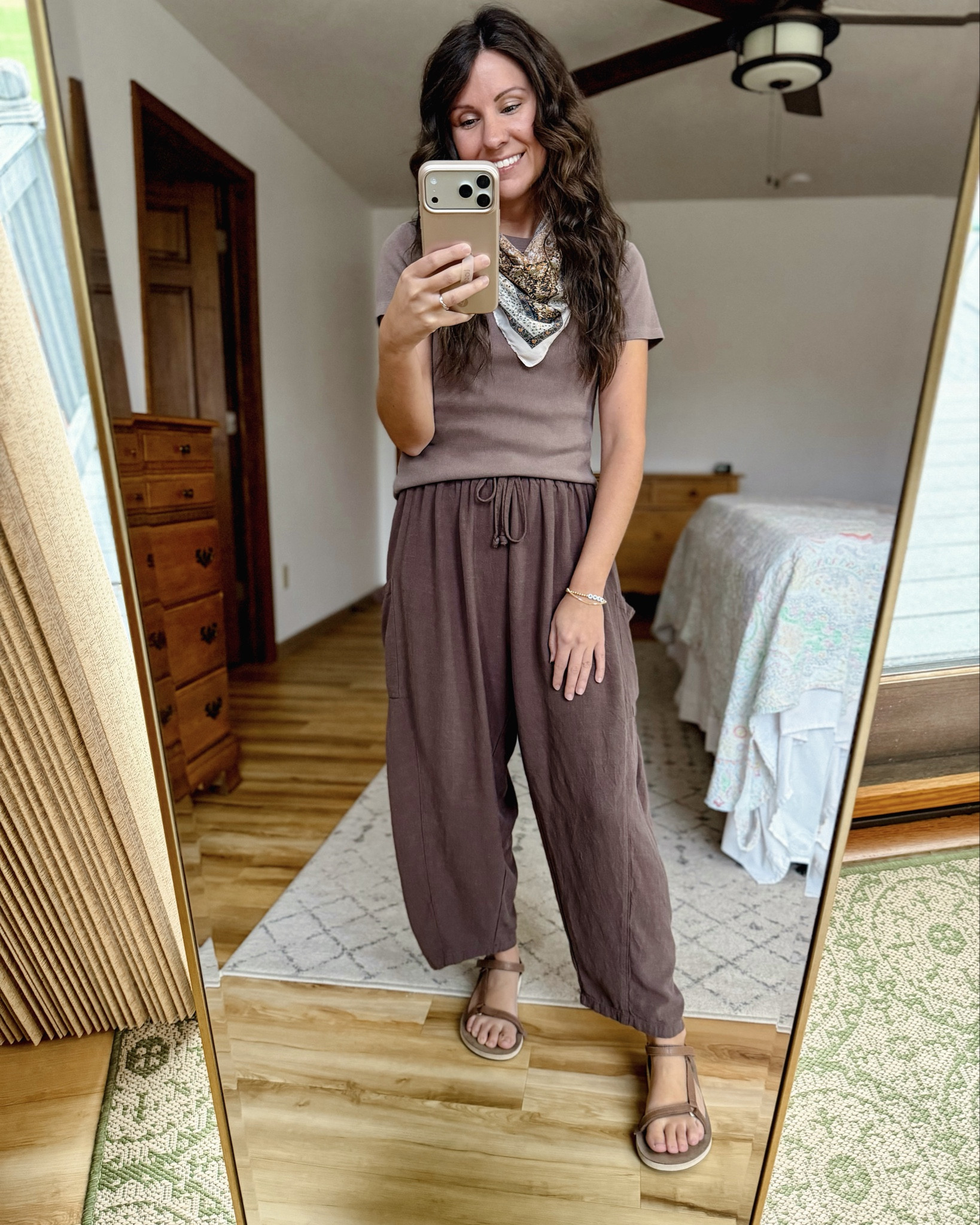 small in my tee (have it in multiple colors and love it!) and XS in my pants (also own in multiple colors—so comfy!). My teva sandals are size 6! 

#LTKootd #LTKPetite #LTKgrwm