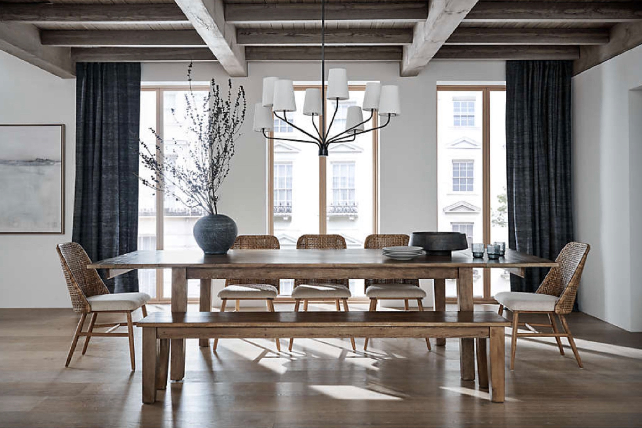 Kind of want everything about this dining table set up for our basement reno! Love the rattan dining room table and wooden bench. This solid wood extendable dining table has it all going on. 

Dining table that seats 12, gray wash dining table, expandable dining table, dining room furniture, dining room chairs, crate and barrel furniture 

#LTKU #LTKFestival #LTKhome